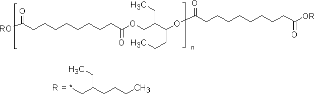 聚(2-乙基-1,3-己二醇癸二酸),端二(2-乙基己基)结构式