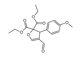 4-Formyl-3-(4-methoxy-phenyl)-3H-furan-2,2-dicarboxylic acid diethyl ester Structure
