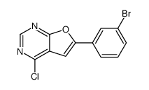 6-(3-溴-苯基)-4-氯-呋喃并[2,3-d]嘧啶结构式