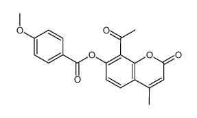4-Methoxy-benzoic acid 8-acetyl-4-methyl-2-oxo-2H-chromen-7-yl ester Structure