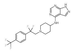 N-(1-(2,2-二氟-2-(4-(三氟甲基)苯基)乙基)哌啶-4-基)-1H-吡唑并[3,4-d]嘧啶-4-胺结构式