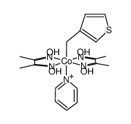 Co(ONC(CH3)C(CH3)NOH)2(pyridine)(3-thienylmethyl)结构式