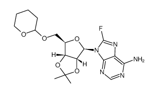 8-fluoro-2',3'-O-(1-methylethylidene)-5'-O-(tetrahydro-2H-pyran-2-yl)adenosine Structure
