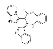 3-(1H-indol-3-yl)-2-indol-3-ylidene-4-methyl-1,3-dihydro-1,5-benzodiazepine结构式