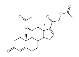 (11β)-11,21-双(乙酰氧基)孕甾-4,16-二烯-3,20-二酮结构式