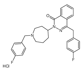 4-[(4-fluorophenyl)methyl]-2-[1-[(4-fluorophenyl)methyl]azepan-4-yl]phthalazin-1-one,hydrochloride Structure