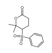 6,6-dimethyl-5-(phenylsulfonyl)tetrahydro-2H-pyran-2-one Structure