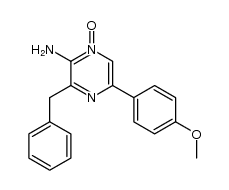 3-benzyl-5-(4-methoxy-phenyl)-1-oxy-pyrazin-2-ylamine结构式