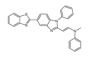 [(E)-2-(5-benzothiazol-2-yl-1-phenyl-1H-benzoimidazol-2-yl)ethenyl]methyl phenylamine结构式
