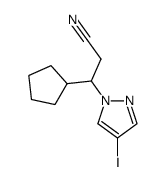 3-cyclopentyl-3-(4-iodo-1H-pyrazol-1-yl)propanenitrile Structure