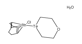 chloro(η4-1,5-cyclooctadiene)(1-oxa-4-telluracyclohexane)rhodium(I) Structure