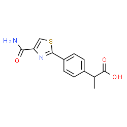 α-Methyl-4-(4-carbamoyl-2-thiazolyl)benzeneacetic acid结构式