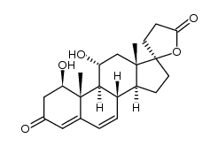 (1R,8S,9S,10R,11R,13S,14S,17R)-1,11-dihydroxy-10,13-dimethyl-1,3',4',8,9,10,11,12,13,14,15,16-dodecahydro-5'H-spiro[cyclopenta[a]phenanthrene-17,2'-furan]-3,5'(2H)-dione结构式