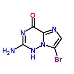 2-氨基-7-溴-1H,4H-咪唑并[2,1-f] [1,2,4]三嗪-4-酮结构式