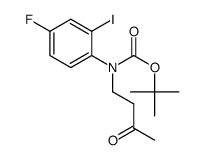 tert-butyl (4-fluoro-2-iodophenyl)(3-oxobutyl)carbamate结构式