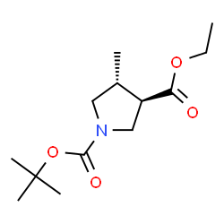trans-1-tert-butyl 3-ethyl 4-methylpyrrolidine-1,3-dicarboxylate Structure