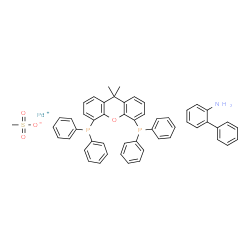 Methanesulfonato[9,9-diMethyl-4,5-bis(diphenylphosphino)xanthene][2'-aMino-1,1'-biphenyl]palladium(II) structure