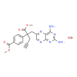 2,4-二氨基-Α-[4-(甲氧基羰基)苯基]-Α-2-丙炔-1-基-甲酯-6-喋啶丙酸氢溴酸盐结构式