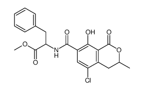N-[(5-Chloro-3,4-dihydro-8-hydroxy-3-methyl-1-oxo-1H-2-benzopyran-7-yl)carbonyl]-L-phenylalanine methyl ester structure