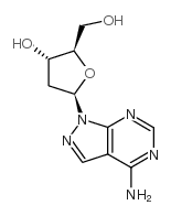 1H-Pyrazolo[3,4-d]pyrimidin-4-amine,1-(2-deoxy-b-D-erythro-pentofuranosyl)-结构式