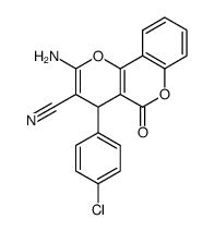 2-amino-4-(4-chlorophenyl)-4,5-dihydro-5-oxopyrano[3,2-c]chromene-3-carbonitrile Structure