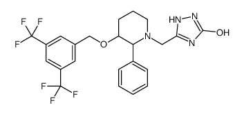 5-[[3-[[3,5-bis(trifluoromethyl)phenyl]methoxy]-2-phenylpiperidin-1-yl]methyl]-1,2-dihydro-1,2,4-triazol-3-one结构式