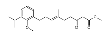 (E)-methyl 9-(3-isopropyl-2-methoxyphenyl)-6-methyl-3-oxonon-6-enoate Structure