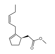(+)-methyl (R,Z)-2-(2-pentenyl)-2-cyclopentene-1-acetate结构式