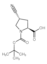 反式-N-Boc-4-氰基-L-脯氨酸结构式