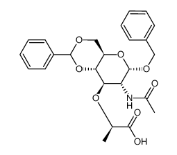 N-乙酰基-1-O-(苯基甲基)-4,6-O-(苯基亚甲基)-α-胞壁酸结构式