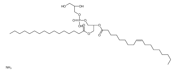azanium,2,3-dihydroxypropyl [(2R)-3-hexadecanoyloxy-2-[(Z)-octadec-9-enoyl]oxypropyl] phosphate结构式