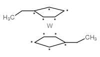 双(乙基环戊二烯)二氢化钨(IV)结构式