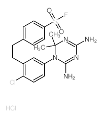 Benzenesulfonylfluoride,4-[2-[2-chloro-5-(4,6-diamino-2,2-dimethyl-1,3,5-triazin-1(2H)-yl)phenyl]ethyl]-,hydrochloride (1:1)结构式