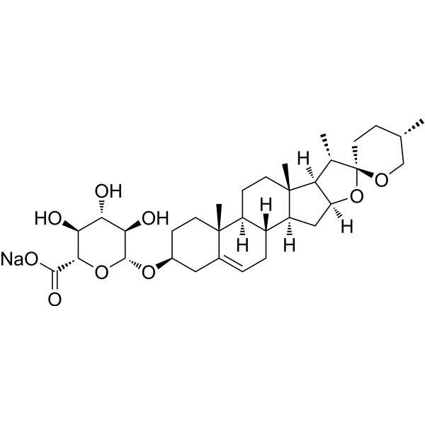 薯蓣皂苷元-3-O-β-D-葡萄糖醛酸钠结构式
