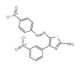 N-[[2-imino-4-(3-nitrophenyl)-1,3-thiazol-5-ylidene]amino]-4-nitro-aniline Structure