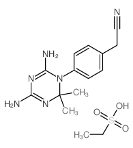 2-[4-(4,6-diamino-2,2-dimethyl-1,3,5-triazin-1-yl)phenyl]acetonitrile; ethanesulfonic acid Structure