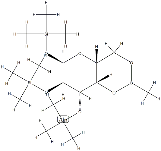 4-O,6-O-Methylboranediyl-1-O,2-O,3-O-tris(trimethylsilyl)-α-D-galactopyranose结构式