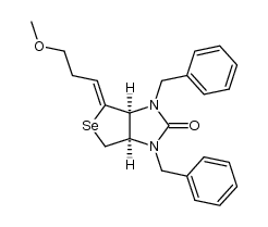 (3aS)-1,3-dibenzyl-4-(3-methoxy-propylidene)-(3ar,6ac)-tetrahydro-selenolo[3,4-d]imidazol-2-one Structure