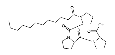 (2S)-1-[(2S)-1-[(2S)-1-dodecanoylpyrrolidine-2-carbonyl]pyrrolidine-2-carbonyl]pyrrolidine-2-carboxylic acid Structure