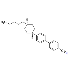 反-4-[4-(4-n-戊基环己基)苯基]氰苯结构式