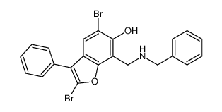 7-[(benzylamino)methyl]-2,5-dibromo-3-phenyl-1-benzofuran-6-ol Structure