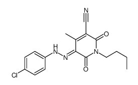1-丁基-5-[(4-氯苯基)偶氮]-1,2-二氢-6-羟基-4-甲基-2-氧代-3-吡啶腈结构式