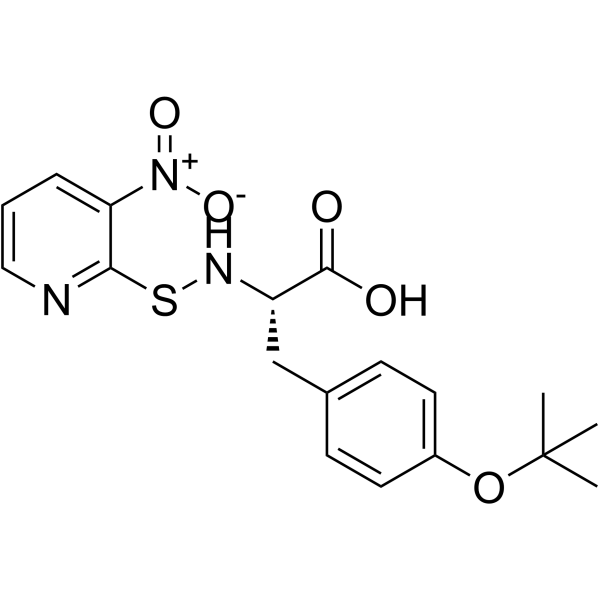 N-(3-硝基-2-吡啶亚磺酰)-o-t-丁基-L-酪氨酸结构式