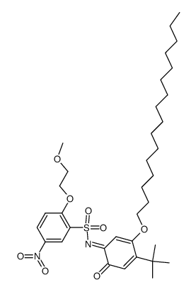 5-tert-butyl-4-(hexadecyloxy)-N-[[2-(2-methoxyethoxy)-5-nitrophenyl]sulfonyl]-o-benzoquinone imine结构式