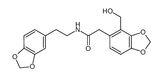 N-(2-(3,4-methylenedioxyphenyl)ethyl)(3,4-methylenedioxy-2-hydroxymethyl)-phenylacetamide Structure
