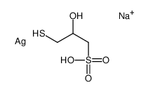 sodium hydrogen [2-hydroxy-3-mercaptopropane-1-sulphonato(3-)-O1,O2,S3]argentate(2-) Structure