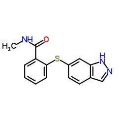 2-(1H-吲唑-6-基硫代)-N-甲基苯甲酰胺结构式