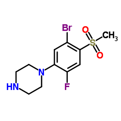 1-[5-Bromo-2-fluoro-4-(methylsulfonyl)phenyl]piperazine Structure