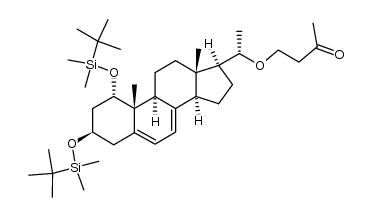 1α,3β-bis(tertbutyldimethylsilyloxy)-20α-(3-oxobutyloxy)-5,7-pregnadiene结构式