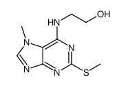 2-[(7-methyl-2-methylsulfanylpurin-6-yl)amino]ethanol结构式